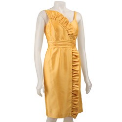 Evan Picone Women's Ruffle Detail Satin Dress