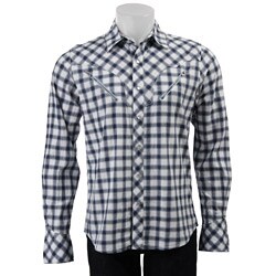 Vintage Red Men's Blue Plaid Western Shirt