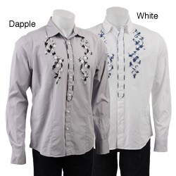 Vintage Red Men's Button-down Poplin Shirt