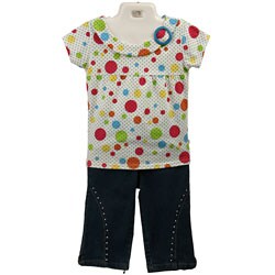 Trendy Girl Toddler Girl's 2-piece Top and Capri Pant Set
