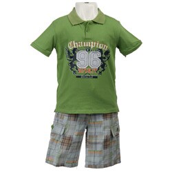 FINAL SALE City Ink Boy's Blue/ Green 2-piece Set