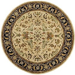 Patina Beige/ Black Wool Rug (6' Round)