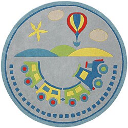 Hand-tufted Kids Choo-Choo Rug (5' Round)