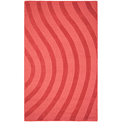 Elite Wave Rose Wool Rug (8' x 10')