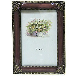 Purple 4x6-inch Fleur De Lis Photo Frame