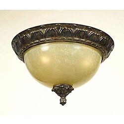 Burnished Gold 3-light Flush Light 