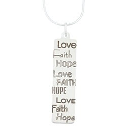 Sterling Silver Inspirational 'Love, Faith, Hope' Necklace