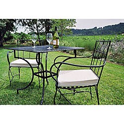Wrought Iron Square Folding Pewter-color Patio Table