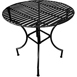 Iron Folding Black Round Patio Table
