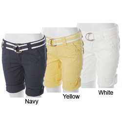 Ci Sono by Adi Junior's Low-rise Belted Bermuda Shorts