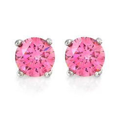 14k White Gold 2/5ct TDW Pink Diamond Stud Earrings