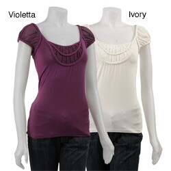 BCBGeneration Women's Braided Sheer Detail Top