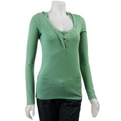 BCBGeneration Women's Hooded Button Top