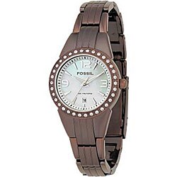 Fossil Women's Brown Steel Crystal Accented Watch