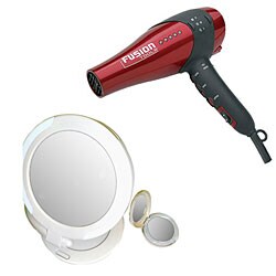 Fusion HTX002 Ceramic Hair Dryer/ Lighted Mirror Set