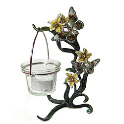 Butterfly and Flower Free-form Candle Holder 