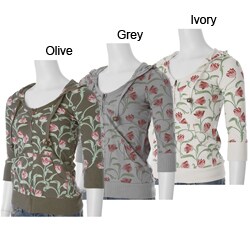 Starling Junior's Floral Print French Terry Hoodie