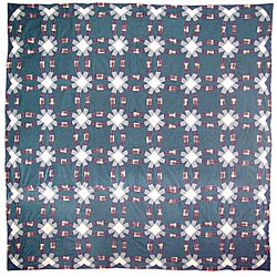 Blue Double Wedding Ring Shower Curtain 