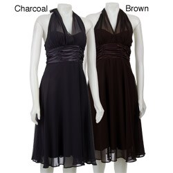 Connected Apparel Women's Illusion Halter Dress
