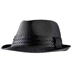 Yesac Unisex Black Striped Fedora Hat