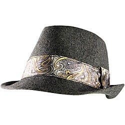 Yesac Unisex Grey Wool Fedora Hat