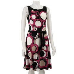 Max & Cleo Geo Women's Circle Print Tank Dress