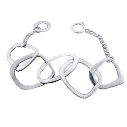 Stainless Steel Large Square Link Bracelet