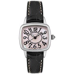 Giordano Women's Pink Dial Black Strap Watch