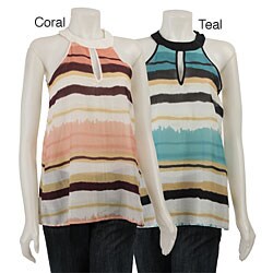 Renee C. Women's Striped Keyhole Shirt
