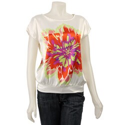 FINAL SALE Renee C. Women's Satin Short-sleeve Shirt