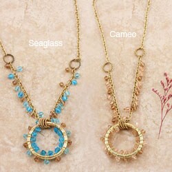 Chloe Glass Bead Circle Pendant Necklace (India)