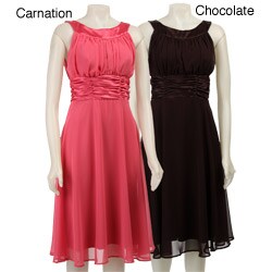 Connected Apparel Women's Sleeveless Chiffon Dress
