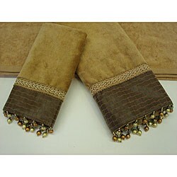 Sherry Kline Basket Leather 3-piece Decorative Towels