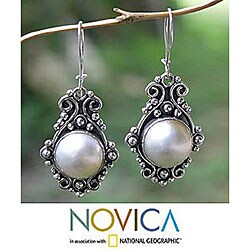 Silver Pearl 'Moonlight' Earrings (Indonesia)