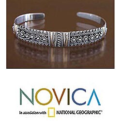 Sterling Silver 'Gold Night' Cuff Bracelet (Indonesia)