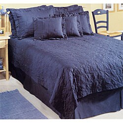 Navy Blocks Bedskirt