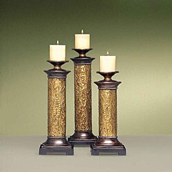 Light Bronze Candlesticks (Set of 3)