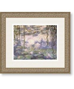 Claude Monet 'Water Lilies and Willow Branches' Framed Art Print