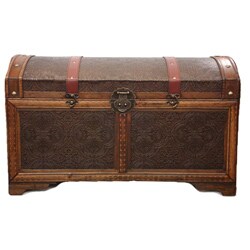 Phat Tommy Victorian Decorative Wooden Storage Trunk