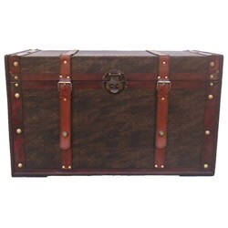 Phat Tommy Embossed Decorative Wooden Storage Trunk
