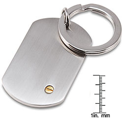 Stainless Steel and 14k Gold Accented Key Ring