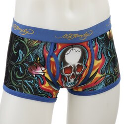 Ed Hardy Men's 'Sword and Skull' Turquoise Trunks