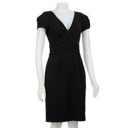 Calvin Klein Women's Short-sleeve V-neck Crepe Dress