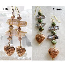 Copper and Pearl 'Rising Tide' Earrings (USA)