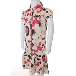 Funky Kid's Girl's Button Front Print Dress