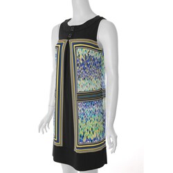 Sangria Women's Sleeveless Retro Print A-line Dress