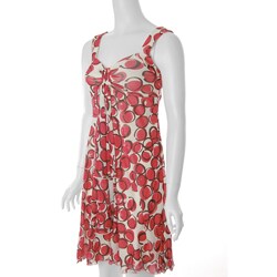 Sangria Women's Sleeveless Knot Front Dotted Dress