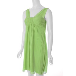 Sangria Women's Green Ruched Bodice Dress