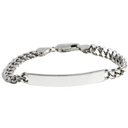 Sterling Essentials Sterling Silver 6-inch Child's Cuban Link ID Bracelet