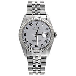 Pre-owned Rolex Datejust Men's Steel White Dial Watch